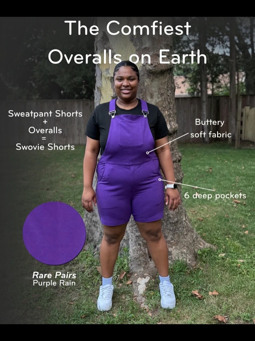 Swoveralls Unisex Purple Rain Overalls Size Small